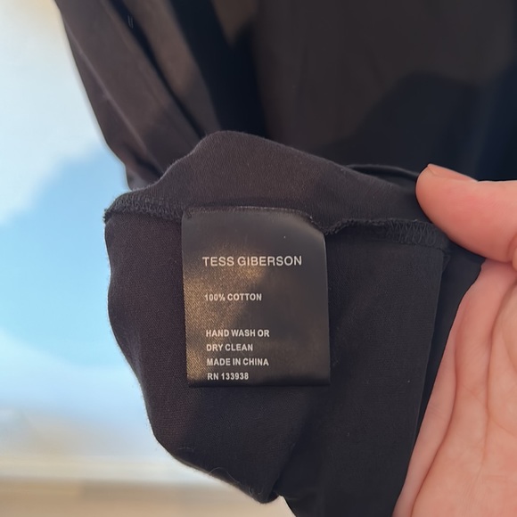 Black asymmetric cotton dress - Picture 4 of 4